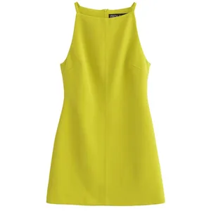 Mode Zomerjurken 2024 Damesjurken Bodycon Mouwloze Mini-jurk Wit Rood Blauw Zwart Geel Jurk Vakantiejurken