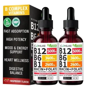 Vitamin B12 B6 B1 Flüssigkeitstropfen, dreifach absorbierende Flüssigkeitstropfen, sublinguales B-Komplex-Ergänzungsmittel, unterstützen die Nerven, die Nachtmuskulatur