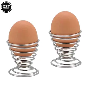2 عدد جا تخم مرغ مارپیچی Stainelss Egg فنجان پخته آشپزخانه صبحانه سخت جوشاندن فنجان فنجان تخم مرغ ابزار پخت و پز ابزار آشپزخانه