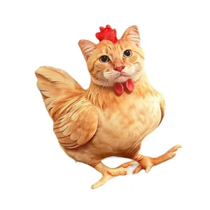 Pusa Manok Nakakatawa Novelty Malambot Plush Pillow Cute Animal Stuffed Sofa Cushion 3D Orange Tabby Kitten Doll