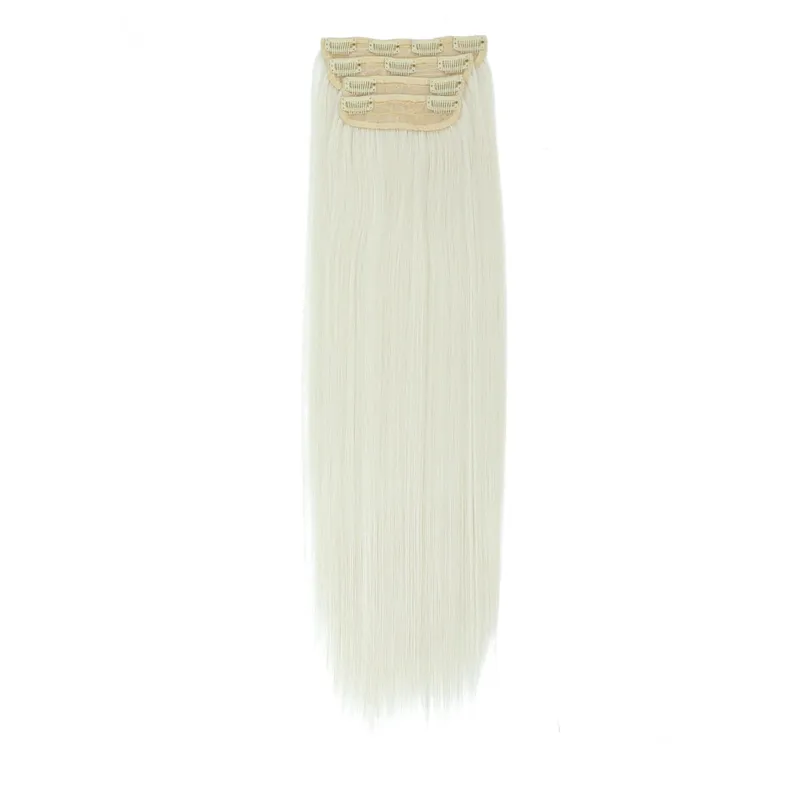 26Inches 200Grams Blond 27/613 Clips In Straight Hair Extensions 4Pcs/lot Heat Resistant Soft Natural Bio Human-Like Colored