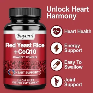 Arròs de llevat vermell amb suplement de CoQ10 - Suport antioxidant per a l'energia i la salut del cor.