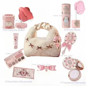 Flower Know Strawberry Cupid Makeup Gif Box Ombretto Guance liquide Labbra rosse Polvere di argilla 9 pezzi/set