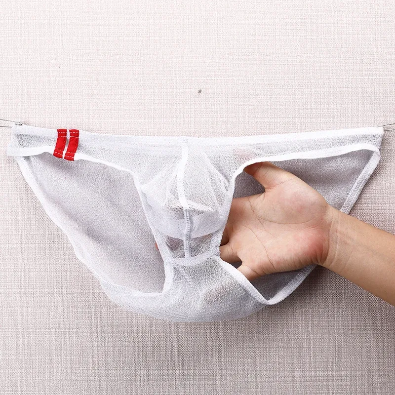 Cuecas masculinas ultrafinas de malha baixa cintura respirável