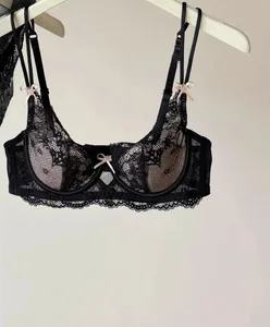 สไตล์ฝรั่งเศสผู้หญิง Minimizer Bra ชุดชั้นในเซ็กซี่ชุดขนาดใหญ่เต้านมครึ่งถ้วยนุ่ม Underwire Anti Sagging Comfort บาง Bras