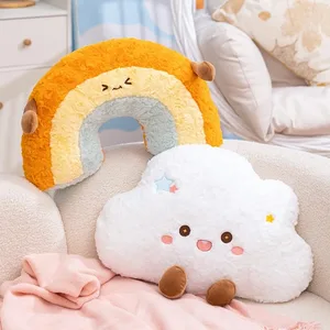 لطيف الكرتون قوس قزح سحابة وسادة Kawaii 