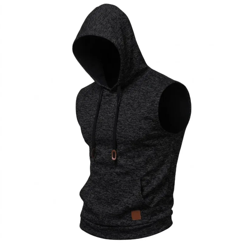 Yeni Erkek Kolsuz Hoodie Hafif Kapşonlu Erkek Kazak Yelek Egzersiz Lüks Elbise Tankı Üstleri Spor Kapüşonlular Erkekler için