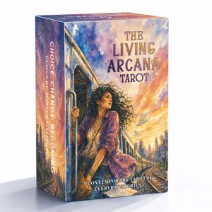 عرشه تاروت 78 کارتی Living Arcana 13x8 Cm شامل کتابچه راهنمای کاغذی کاوش الگوهای باستانی در مجموعه بازی کارتی مدرن زندگی