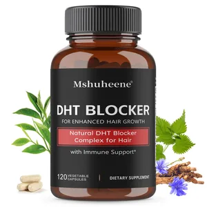 Suplemento bloqueador de DHT con palma enana americana: apoya el crecimiento del cabello, fortalece el cabello y el cuero cabelludo, aumenta el grosor del cabello para hombres y mujeres