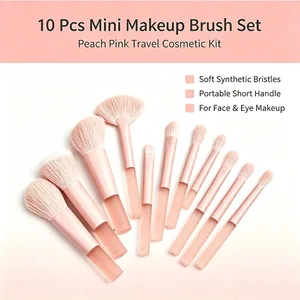 10pcs Set Berus Solekan Perjalanan Berus Solekan Mini Saiz Perjalanan Pembayang Mata Kecil Gincu Mata Berus Asas Bayangan Kontur Blush