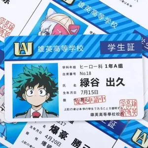 1 יחידות ציוד היקפי של אנימה My Hero Academia PVC תעודת תלמיד תעודת אוכל כרטיס בית ספר