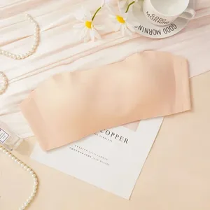 원활한 원피스 튜브 탑 여성 탈착식 패드 Intimates 기본 블랙/화이트/스킨 여성 Strapless Bra Bandeau 섹시한 란제리