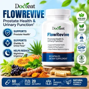 Suplemento de próstata Saw Palmetto para hombres Cápsulas FlowRevive con extracto de semilla de calabaza que apoyan la salud de la vejiga urinaria 60 unidades