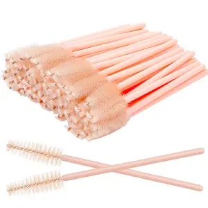 접목 속눈썹 연장을위한 50 Pcs 여성 메이크업 브러쉬 도구 일회용 나일론 마스카라 완드 애플리케이터 속눈썹 브러쉬