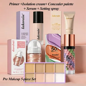 Pre Makeup 5-delt sæt Primer Isolation Cream Concealer Plate Essence Setting Spray Long Hold Makeup Moisturizing Pre Makeup Kit