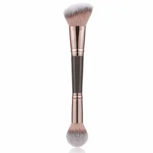Dubbelsidig bronzerborste Vinklade och runda konturborstar för skönhetsblandning flytande pulver Concealer Cream Cosmetics Blush