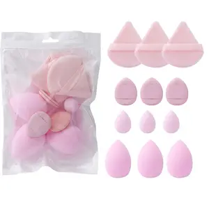 Sada 12 ks měkkých univerzálních houbiček na make-up 4 typy kosmetických pomůcek Kosmetické labutěnky Suché Mokré Podkladové houbičky pro dvojí použití Powder Puff
