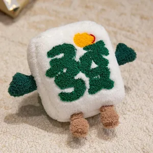 Divertides sèries de mahjong de la Xina, joguines de peluix, coixí de dibuixos animats de cotó, coixí d'esquena, accessoris per a jocs infantils, decoració creativa per a la llar