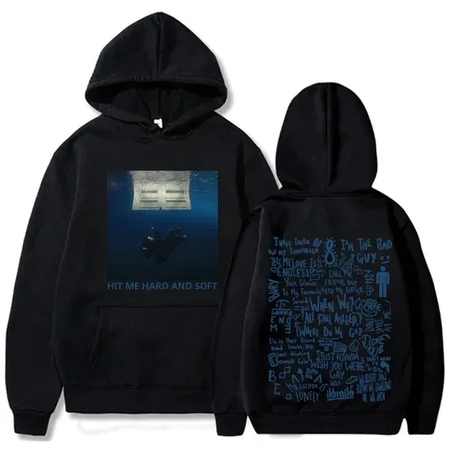 Hit me hard and soft tour moletom com capuz billie pulôver masculino cantor impressão gráfica outono inverno moletom de lã para fãs
