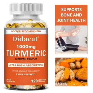 Curcumina de cúrcuma - 1000 mg apoya la salud de las articulaciones El antioxidante apoya la salud digestiva del corazón inmunológico - 120 cápsulas
