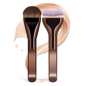 Conjunt de pinzells de maquillatge de 2 peces de base, raspall de màscara superior ultra prim per a crema líquida, cosmètics, eina de bellesa, regal premium