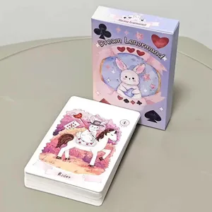 Álom Lenormand Oracle kártyák 43 db Aranyos Kawaii Akvarell Állat Tarot Pakli Jóslás Jóslás Angol Társasjáték