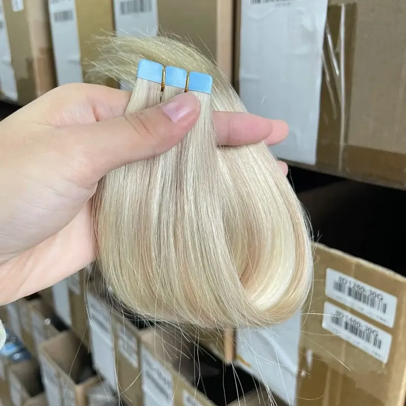 Highlight Blonde Mini Tape Hair Extension Straight 12-24 Inches Seamless Tape Human Hair 10pcs/pack