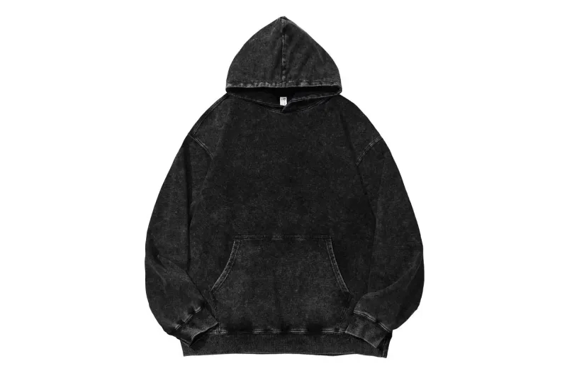 Felpa con cappuccio tutto in uno in cotone 100% lavato con acido retrò da 350 grammi Camicia sportiva ampia di alta qualità Logo personalizzato