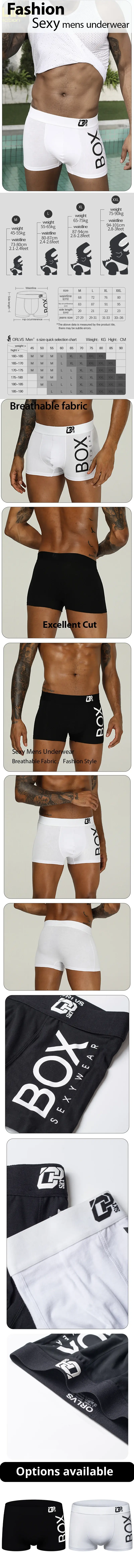1/2/3/4 pçs orlvs boxer masculino sexy roupa interior macio longo algodão macio cuecas masculinas 3d bolsa shorts sob o uso calças curtas