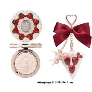 Flower Knows Strawberry Cupid Collection Set per il trucco Kit per il trucco con profumo solido in polvere pressata per le donne Kit completo per il trucco degli adolescenti