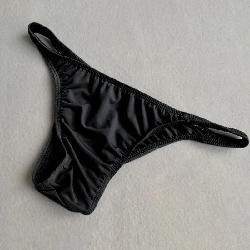 1pc Men's Low Waist Bikini Briefs Pouch Panties Sexy Lingerie Underwear Solid Color Translucent Man Underpants Shorts