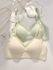 Reggiseno senza cuciture per seno piccolo Push-up da donna Comodo supporto morbido senza ferretto Intimo chiuso per donne con seno senza bordo