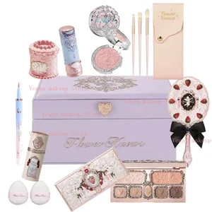 Flowerknows morango cupido tudo em uma caixa de presente kit de maquiagem paleta profissional cisne blush conjunto lábio creme flor sabe