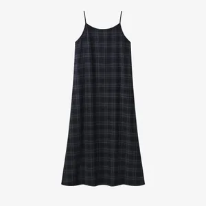 AS AW26 Fashion Plaid slip dress match knit wide-rib cardigan Knit mockneck top na damit ng babae
