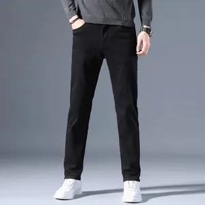 2026 Blugi drepți pentru bărbați clasici Homme Pantalon Streetwear Moale Negru Albastru Masculino Denim Pantaloni pentru bărbați