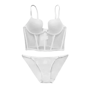 Lenjerie sexy de sutien negru din os de pește, cu inel de oțel, susținere în partea superioară a set de sutien de lenjerie, care adună bralette de dimensiuni mari pentru femei