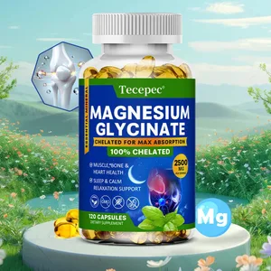 Magnesiumglycinatkapslar 2500mg - Kosttillskott för muskelnervben och hjärtstöd - Glutenfri icke-GMO