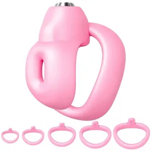 Panlalaking Ari Chastity Cage Set Maliit na Mini Chastity Cage na May 5 Cock Rings Ari ng Alipin Alipin Pagpigil Man Sex Toy