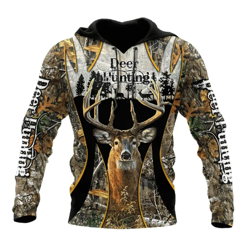 Μόδα ανδρικών ενδυμάτων Hunting Loose Hoodie Large 3D printed Animal Deer Super Large Hoodie Enthusiast Fashion Tops