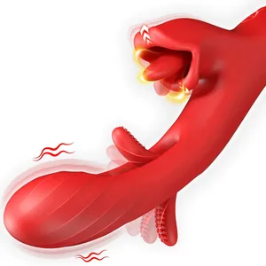 Vibrator Tapping Flapping pentru femei 2 în 1 Mașină de lins Stimulator de clitoris Dildo G-Spot Vibratoare Clit Sucker Jucărie sexuală pentru adulți