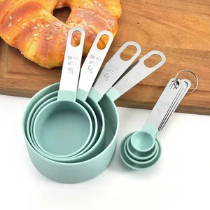 4/8 STK/SÆT Plastic Multi Purpose Målebæger Måleske Rustfrit stål håndtag med gradueret målebageværktøj