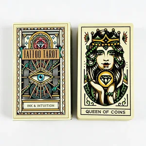 The Tattoo Tarot Cards A 78 Deck Oracle English Visions Divination Edition Borad بازی های بازی عالی برای مبتدی ها بازی های مهمانی