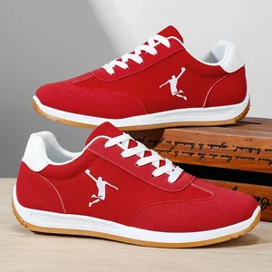 Mga Panlalaking Sapatos na Naka-istilong Sapatos sa Tagsibol at Taglagas Mga Bagong Cross-Border na Modelo Puti Itim na Pulang Sapatos na Pang-sports na Soft-Soled Breathable na Kaswal na Sapatos