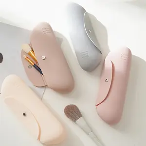 Silikone rejse makeup børsteholder Anti-fald ud bærbar kosmetiske ansigtsbørster holder Blød og elegant makeup værktøj Organizer