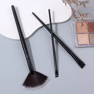 3 STK Fan Highlighter børste Vinklet øjenbryn Eyeliner makeup børster sæt Blødt syntetisk hår Præcise øjen ansigt kosmetiske børster