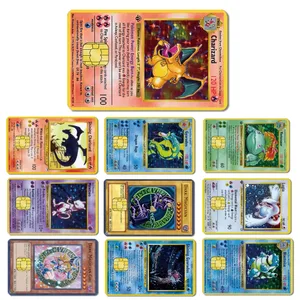 Anime Pokemon Pikachu Kartu Kredit Kulit 2.5D HD Stiker Kartu Stiker Kartu Film Matte Kulit Chip Kecil Tahan Air Stiker Hadiah Mainan