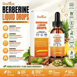 Docteat Berberine HCI picături lichide susține sănătatea digestivă cu scorțișoară de Ceylon și aromă de ananas boabe de cafea verde 60 ml