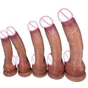 Consolador de pell súper llarga Penis Silicona mèdica Joguina sexual realista per a dones Masturbador Maquillatge Dildo Strapon Ventosa Dick Adults