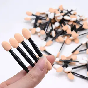 30/50 sztuk dwustronne aplikatory cieni do powiek w masie gąbka pędzle do cieni do powiek jednorazowe Mini pędzle do makijażu pędzle do pudru do paznokci