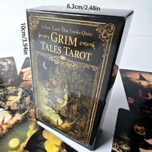 Grim Tales Tarot Destesi - 10.3*6 cm 78 Kartlı RWS Gölge Çalışması için Gotik Peri Masalı Kartları Dark Fantasy Illustrated
